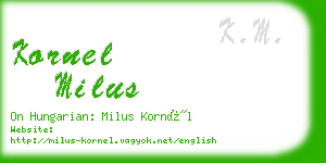 kornel milus business card